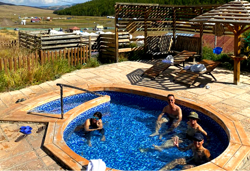 Relax at tsenkher hot spring